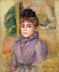 Woman in Blue with Bonnet by Pierre Auguste Renoir